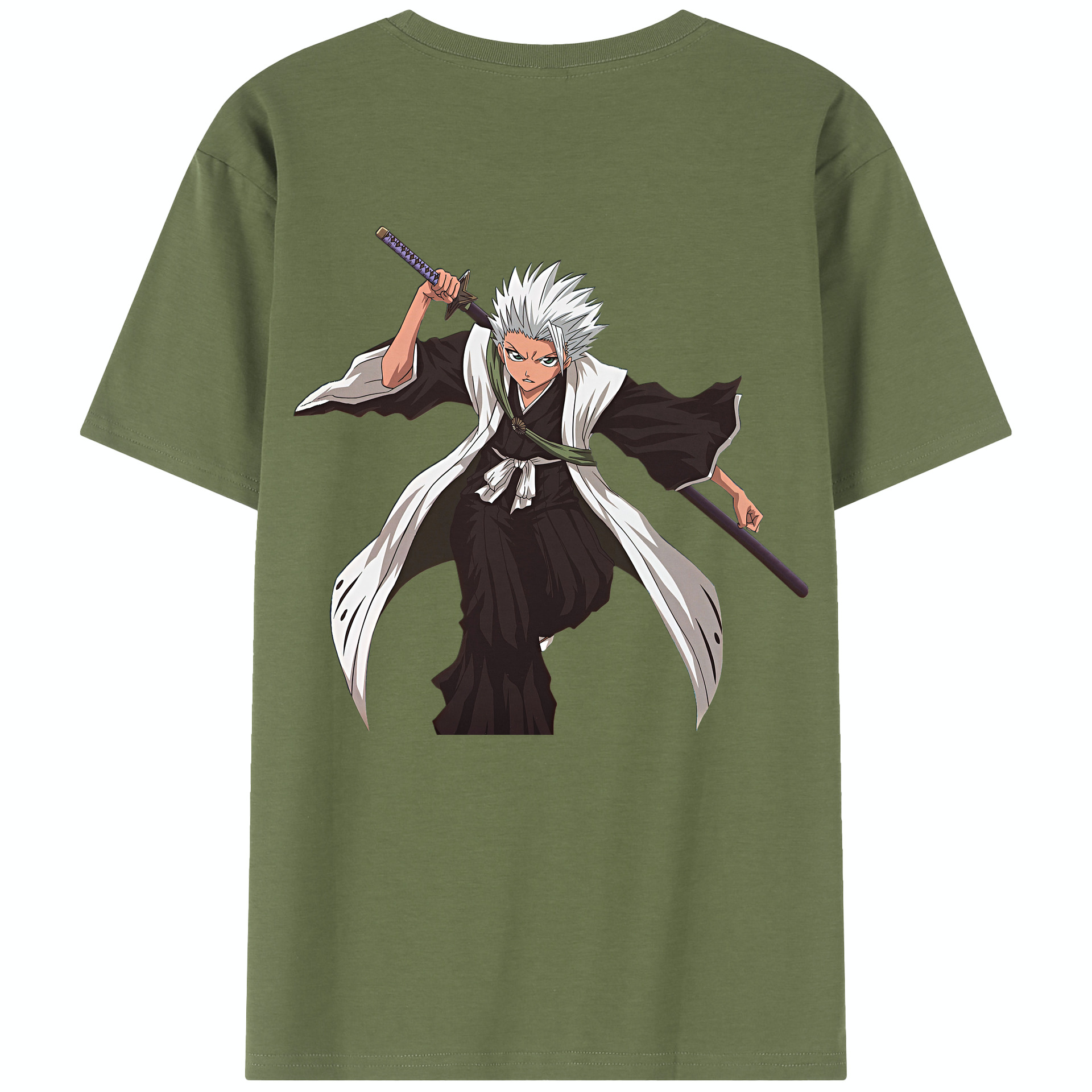 （画像用） ブリーチ 日番谷冬獅郎（ひつがや とうしろう） BLEACH Hitsugaya Toushirou 綿100％半袖Tシャツ（背面プリント）